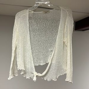Hula hula tie front stretch mesh tie front cardigan